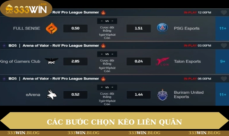 Các bước chọn kèo Liên Quân